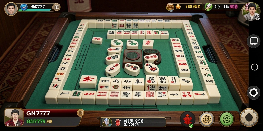 Screenshot gameplay GN777 menampilkan momen seru permainan Mahjong yang mendebarkan.