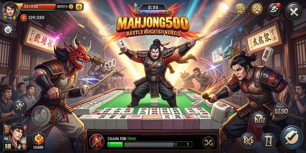 Tampilan menarik dari gameplay MAHJONG500 Battle Royale.