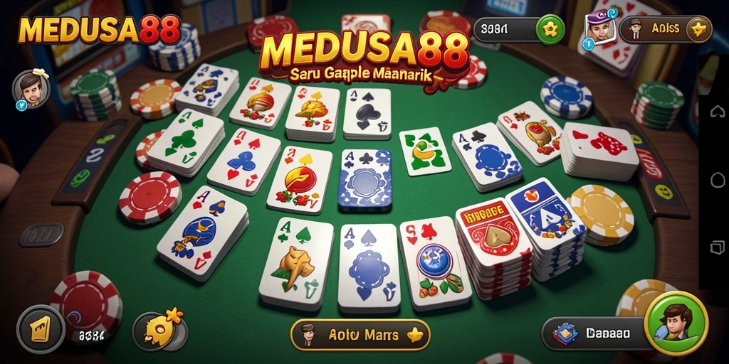 Tampilan gameplay Gaple yang seru dan interaktif di MEDUSA88.
