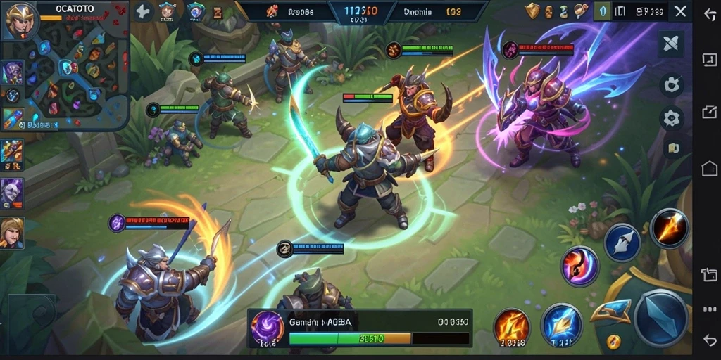 Tangkapan layar dari gameplay MOBA yang seru di OCATOTO.