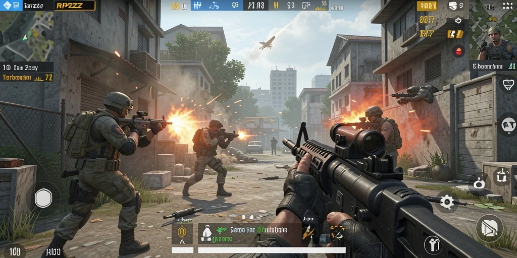 Tangkapan layar gameplay RPZZZ dengan pertempuran intens dan grafik menawan.