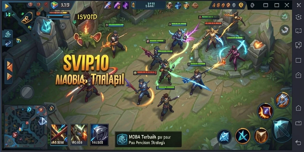 Tampilan gameplay SVIP10 yang seru dan penuh aksi di arena MOBA.